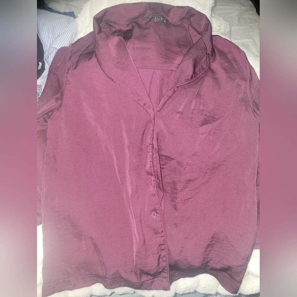 Banana Republic Deep Purple Silk Blouse